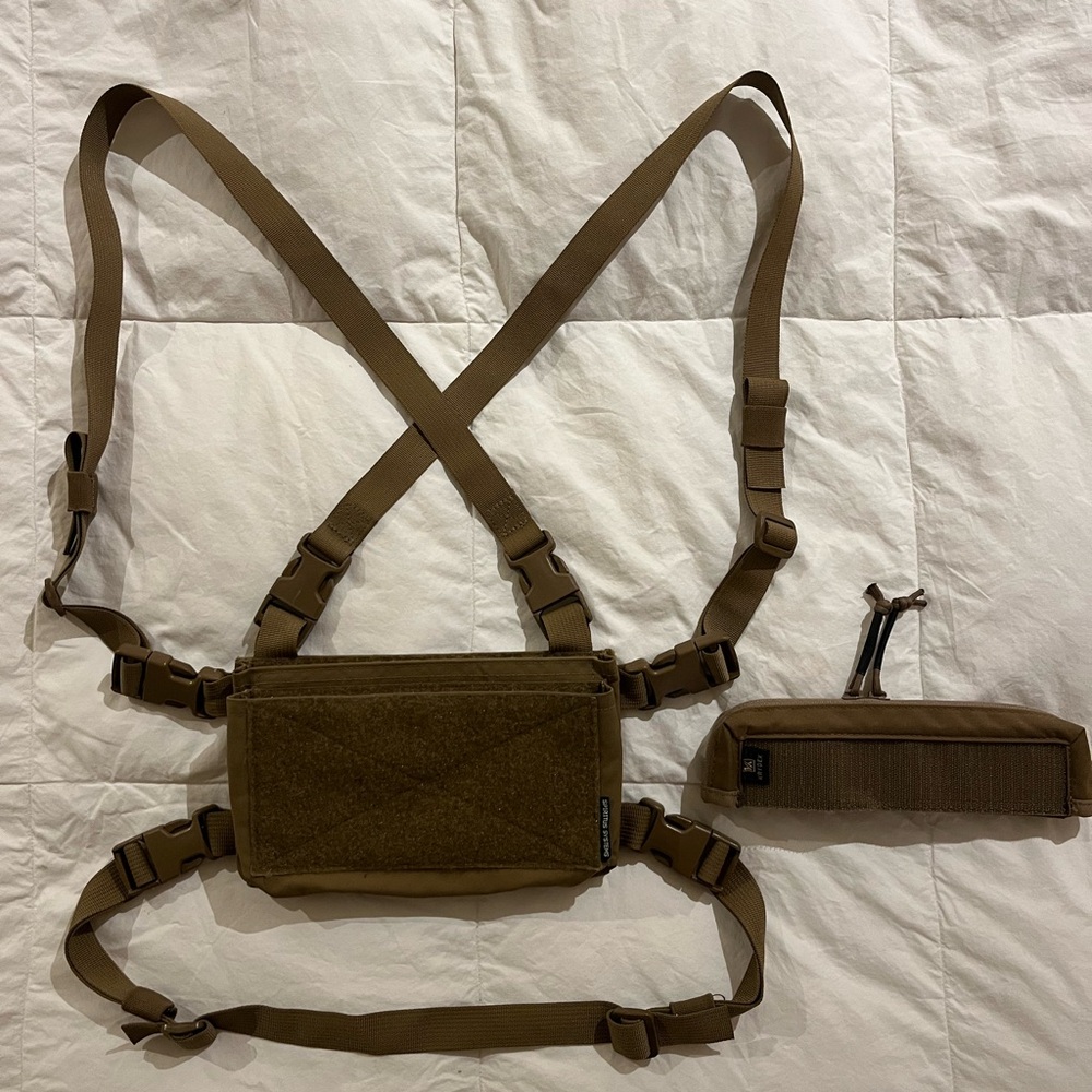 Tactical Brown Chest Rig and Pouch